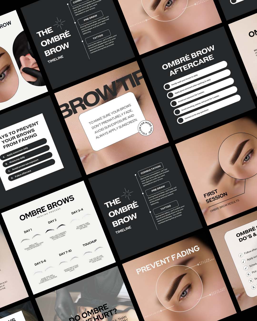 100+ MODERN AESTHETIC OMBRÉ BROW IG TEMPLATES