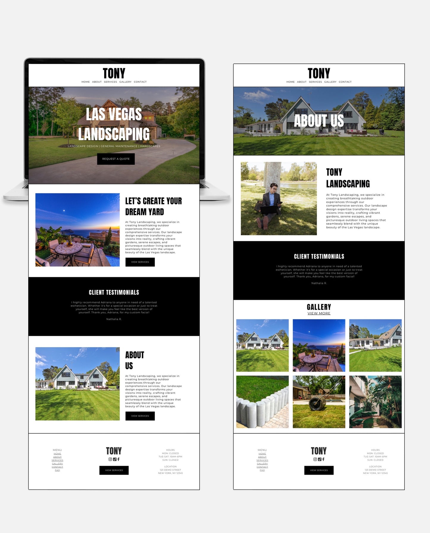 TONY | MINIMALIST & SLEEK WEBSITE TEMPLATE FOR LANDSCAPING BUSINESSES