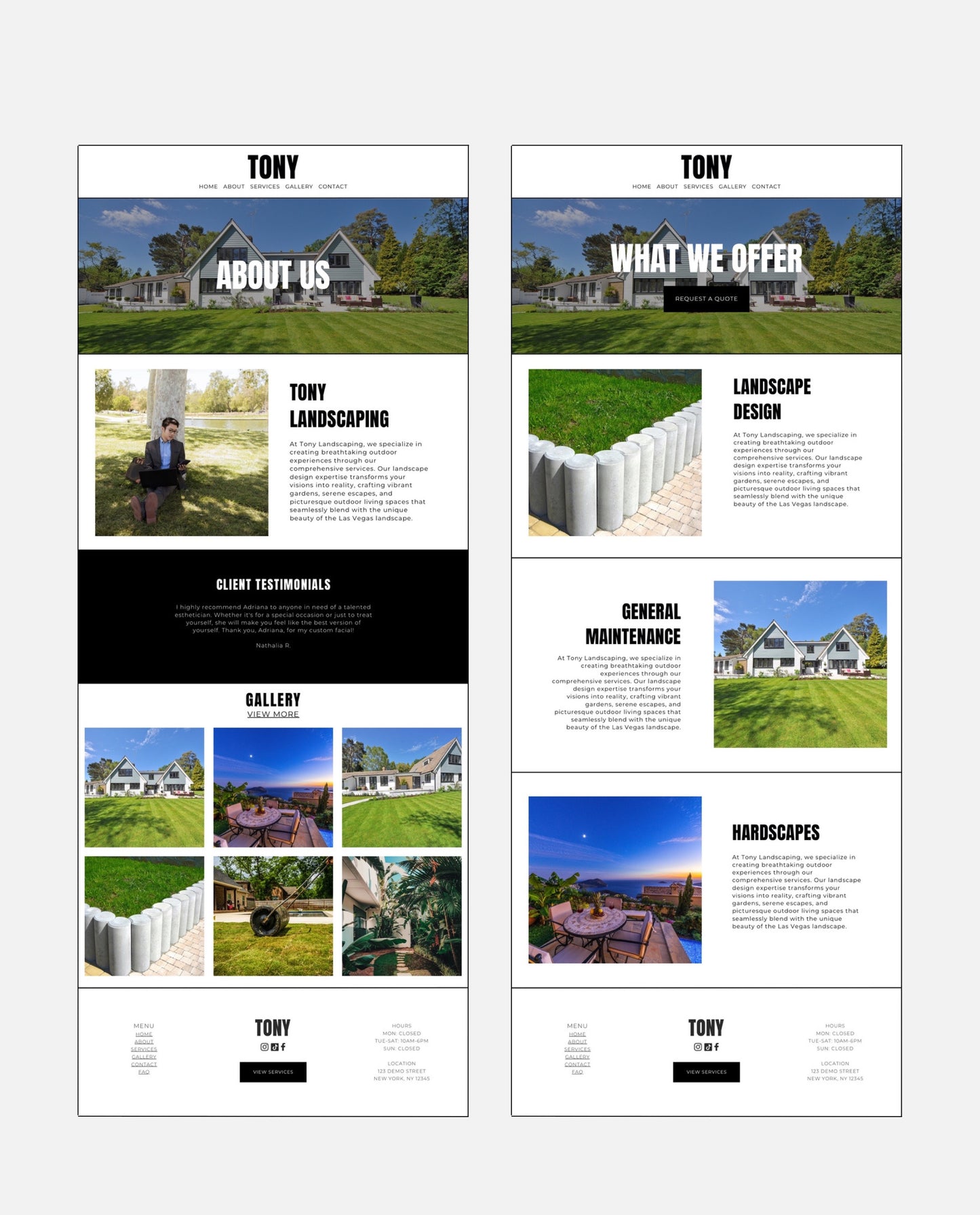 TONY | MINIMALIST & SLEEK WEBSITE TEMPLATE FOR LANDSCAPING BUSINESSES