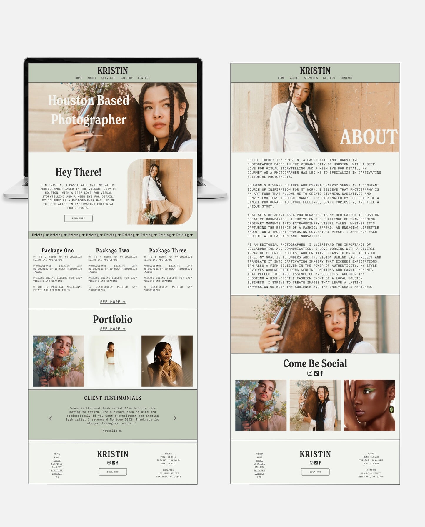 KRISTIN | NEUTRAL & CONTEMPORARY WEBSITE TEMPLATE FOR PHOTOGRAPHERS