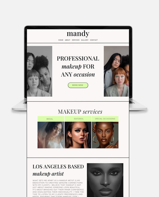 MANDY | MODERN & SLEEK WEBSITE TEMPLATE FOR MAKEUP ARTISTS