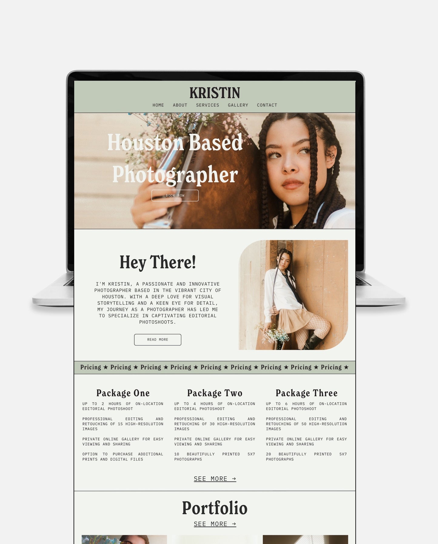 KRISTIN | NEUTRAL & CONTEMPORARY WEBSITE TEMPLATE FOR PHOTOGRAPHERS