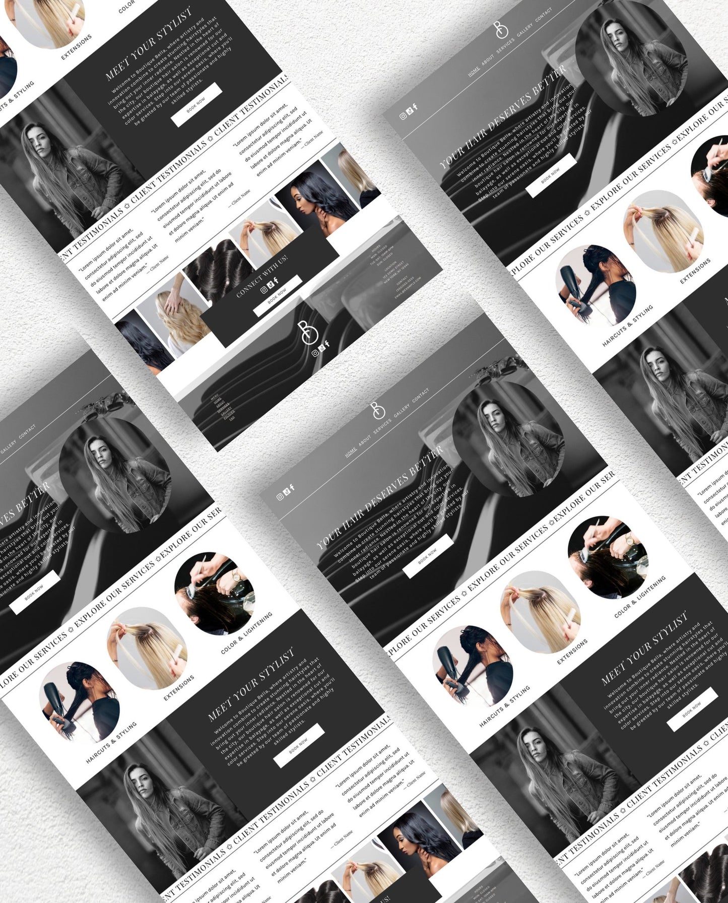 BELLA | MINIMALIST & SLEEK WEBSITE TEMPLATE FOR HAIRSTYLISTS